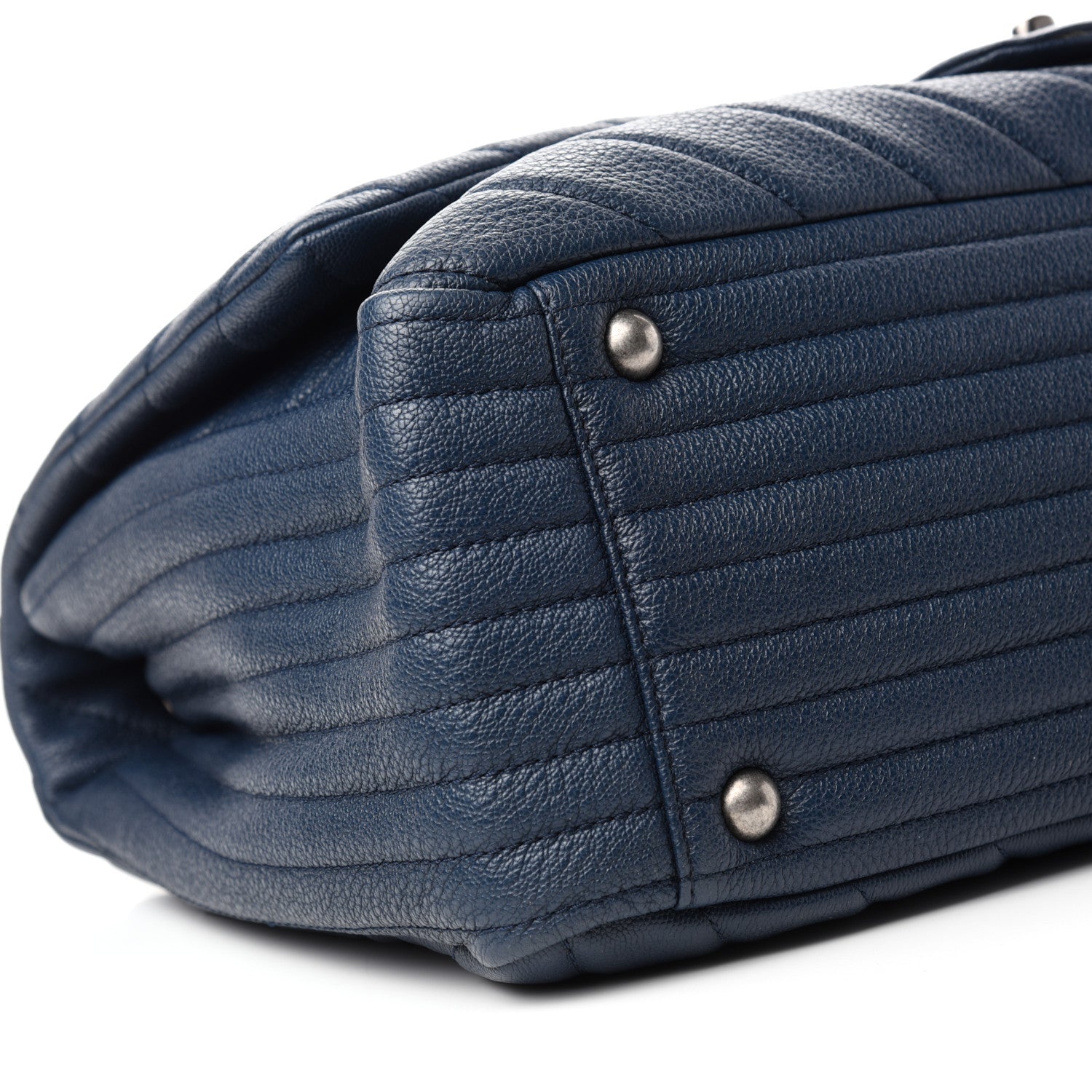 Chanel Calfskin Chevron Quilted XXL Travel Flap Bag Blue 6 of 10