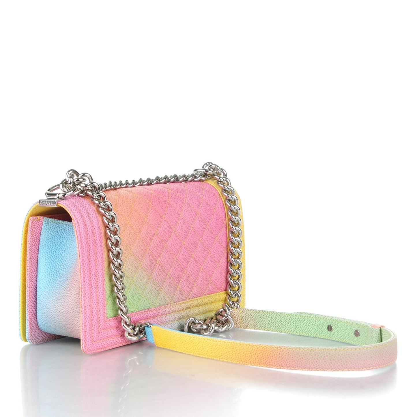 Caviar Quilted Medium Cuba Rainbow Boy Flap Multicolor