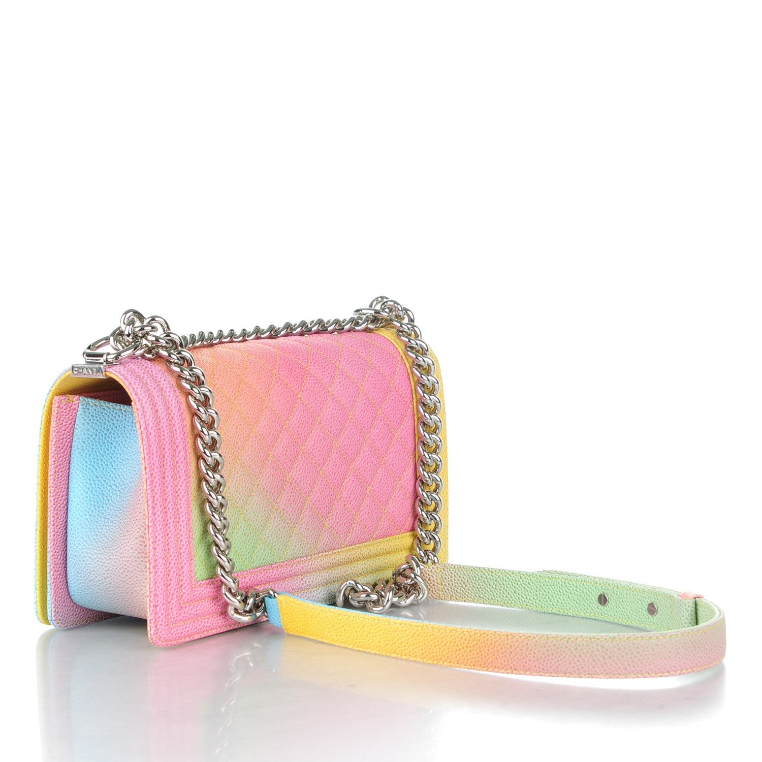 Chanel Caviar Quilted Medium Cuba Rainbow Boy Flap Multicolor 3 of 8