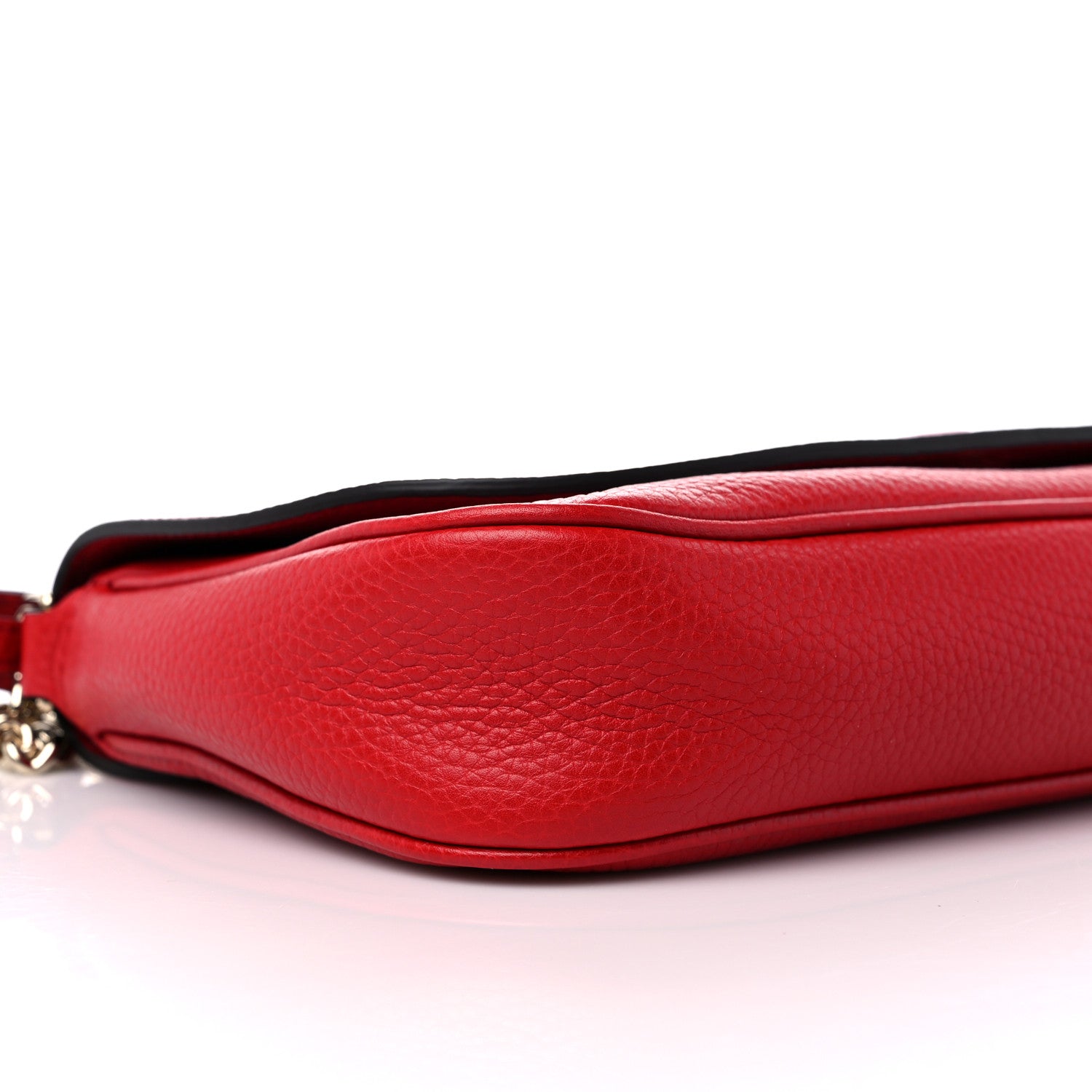 Gucci Pebbled Calfskin Medium Soho Flap Crossbody Vibrant Red 7 of 8