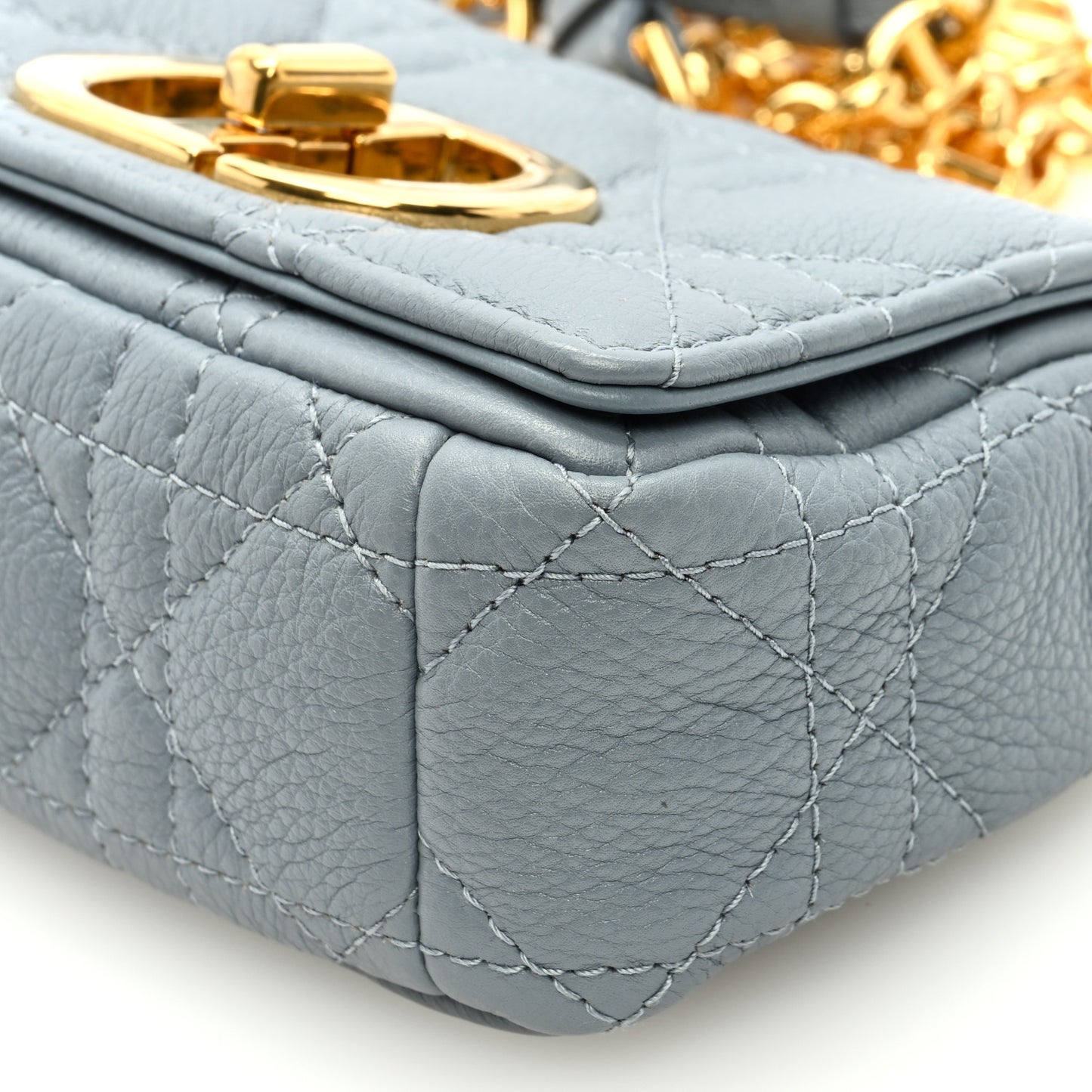 Supple Calfskin Cannage Micro Caro Bag Cloud Blue