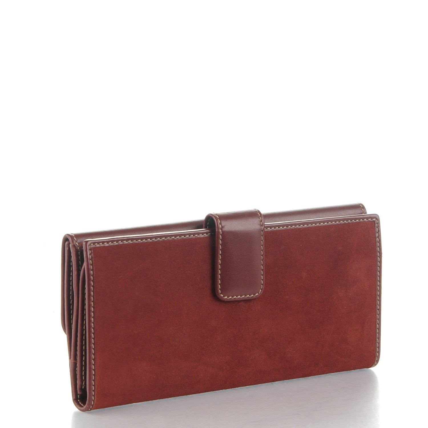 Gucci Calfskin Suede Britt Continental Flap Wallet Dark Red 3 of 8