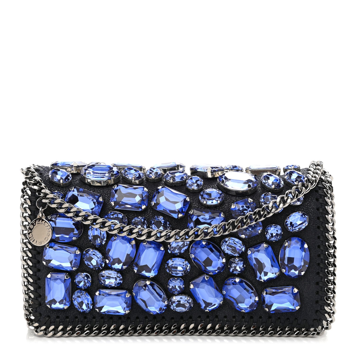 Stella McCartney Shaggy Deer Falabella Crystal Embellished Crossbody Bag Blue 1 of 9