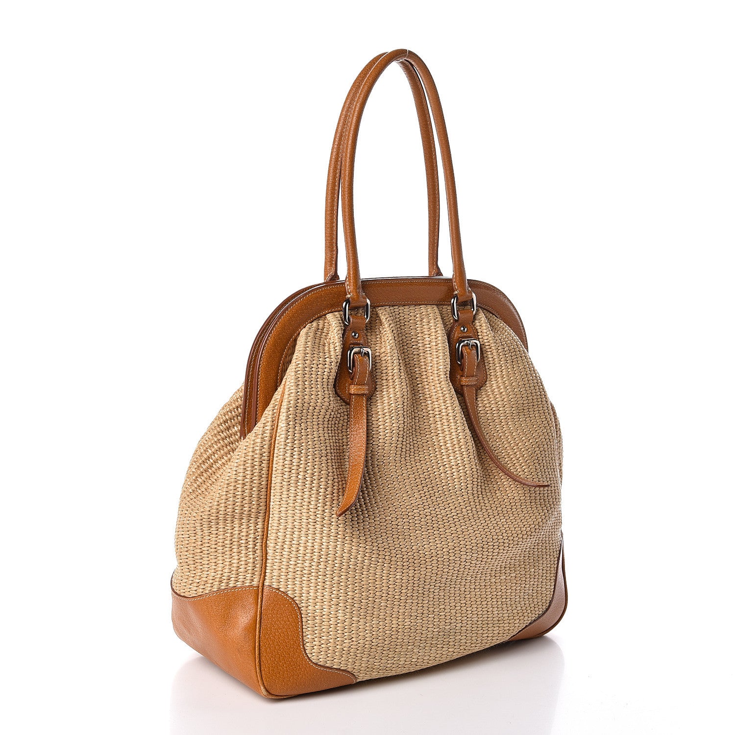 Prada Paglia Cinghiale Frame Bag Naturale Cuoio 3 of 9