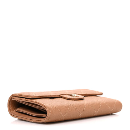 Chanel Caviar Quilted Medium Flap Wallet Beige 4 of 9
