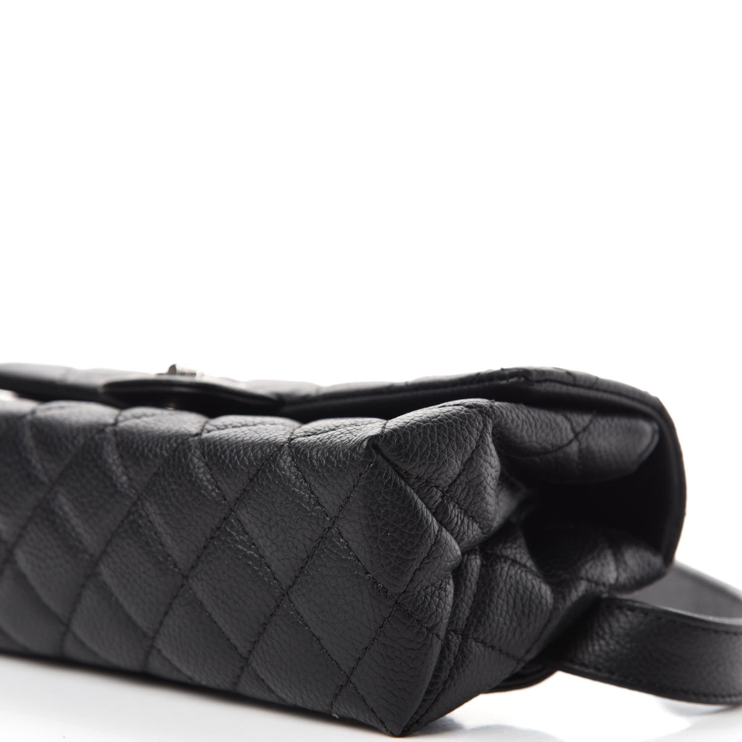 Chanel Grained Calfskin Quilted 2.55 Reissue Flap Belt Bag Clutch Black 7 of 13