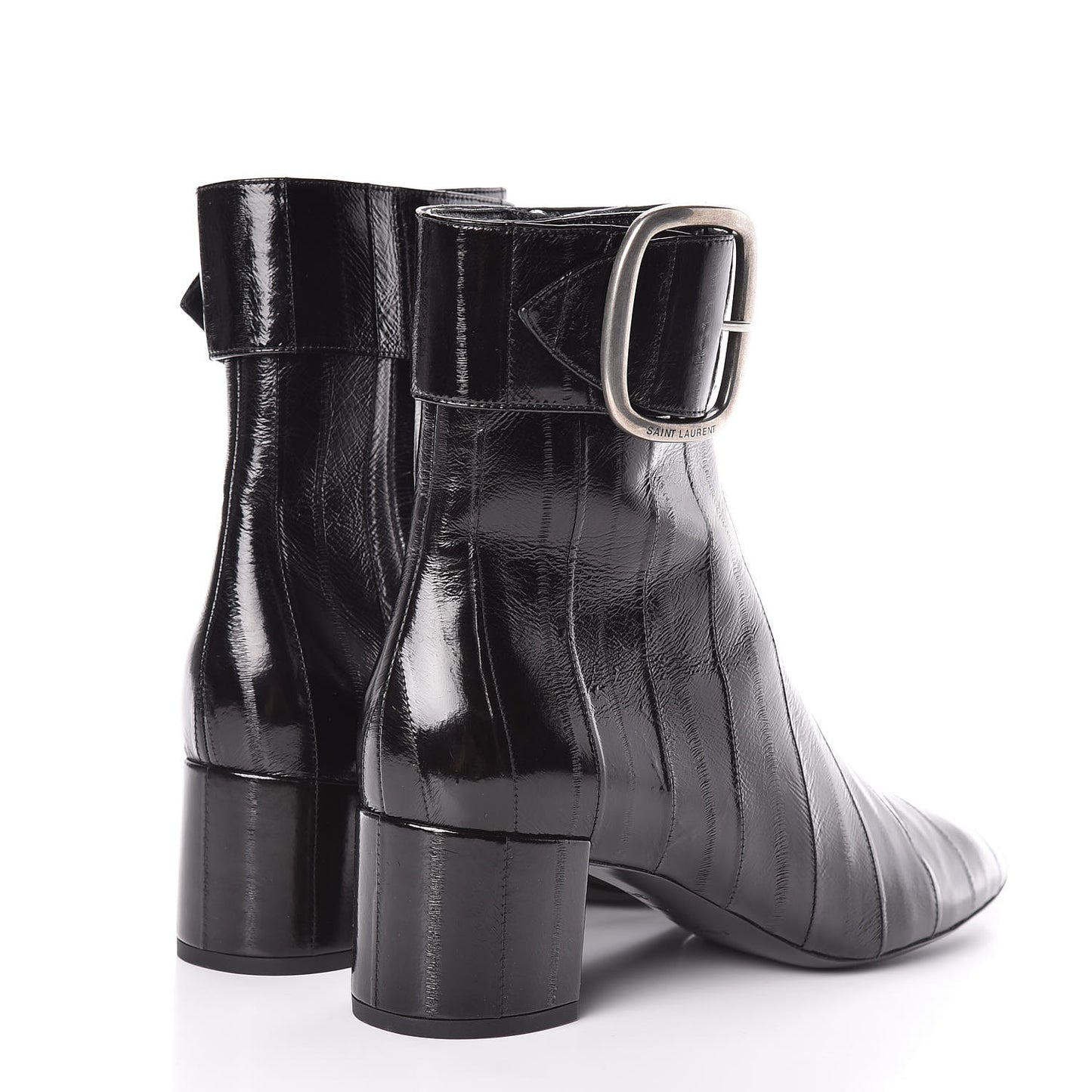 Shiny Eel Joplin Buckle Booties 38.5 Black