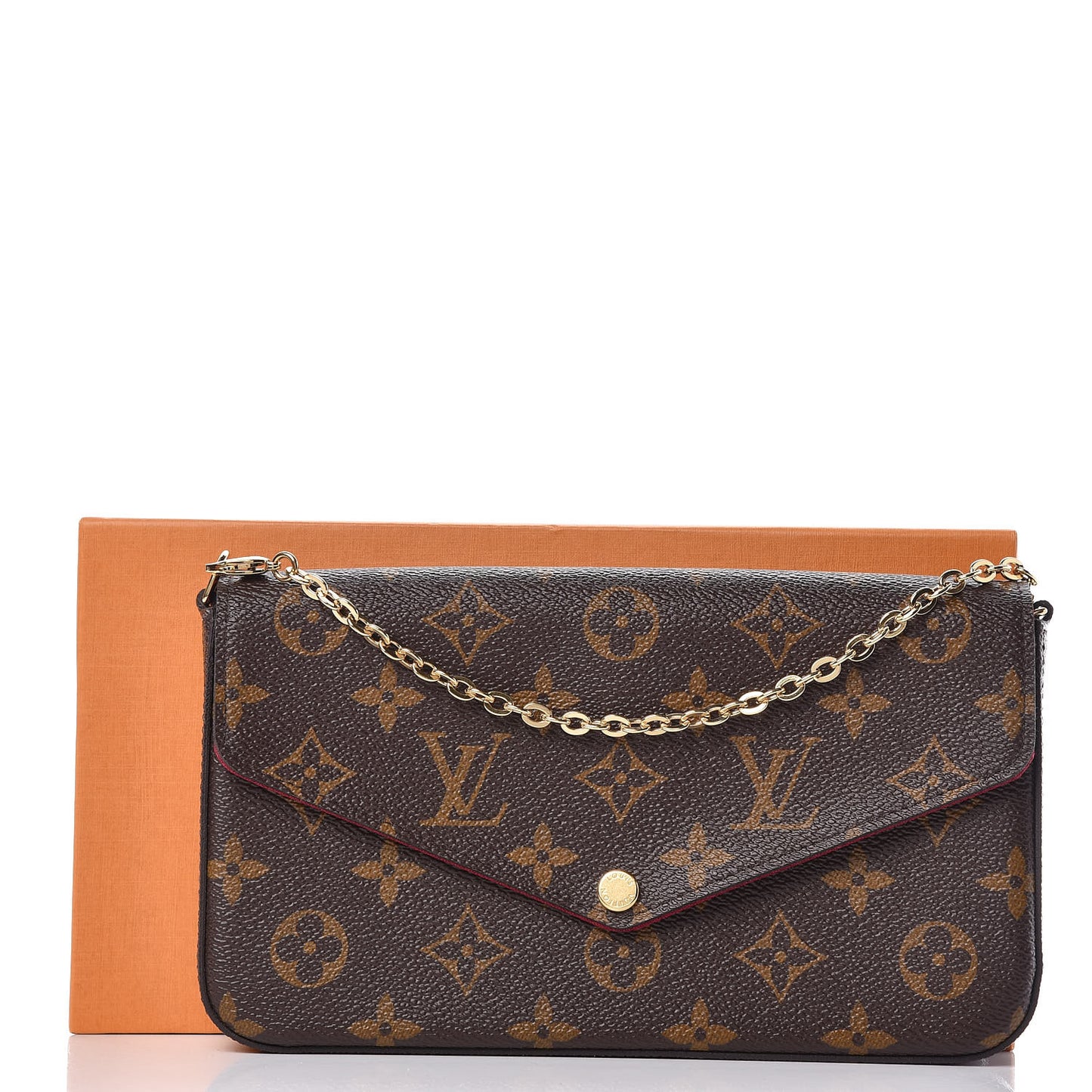 Monogram Pochette Felicie Chain Wallet Fuchsia