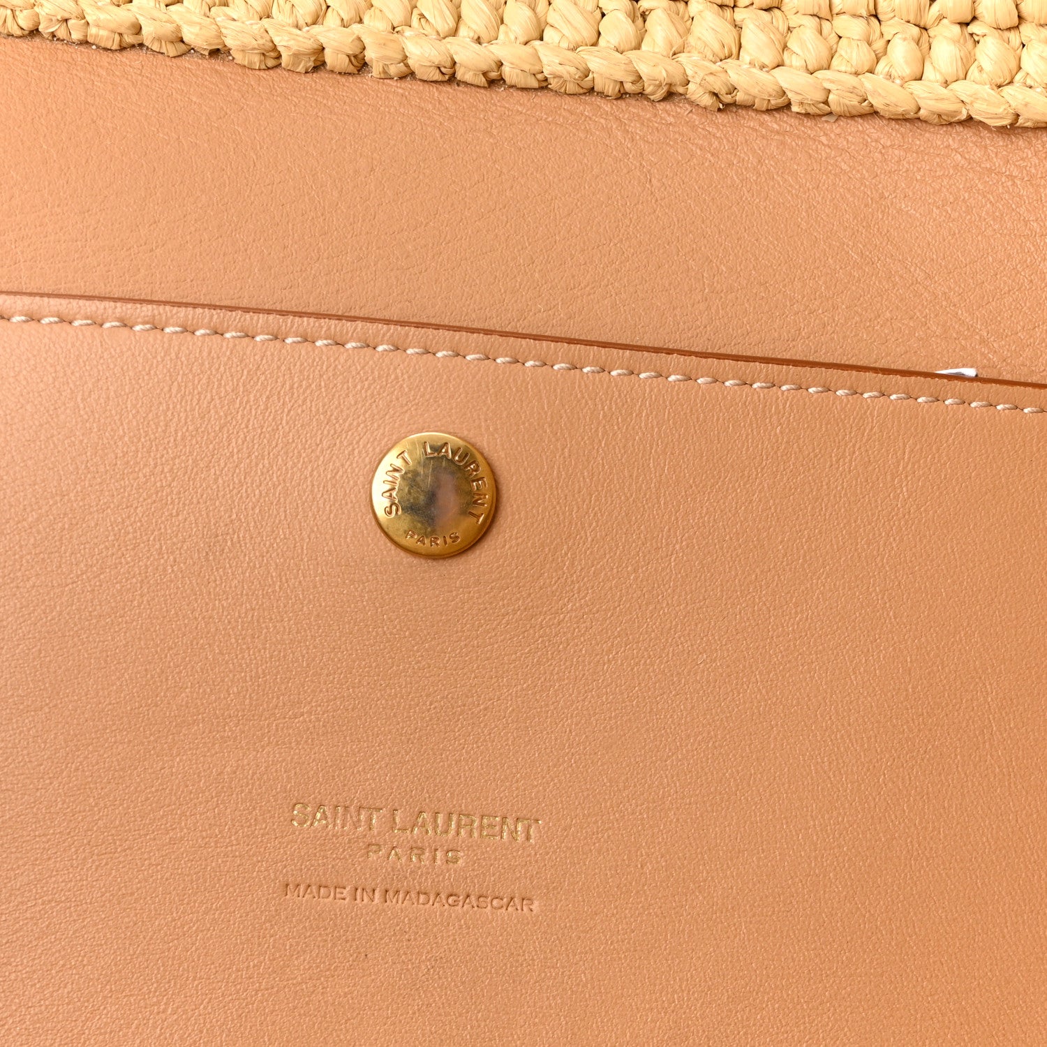 Saint Laurent Raffia Logo Tote Naturel 11 of 17