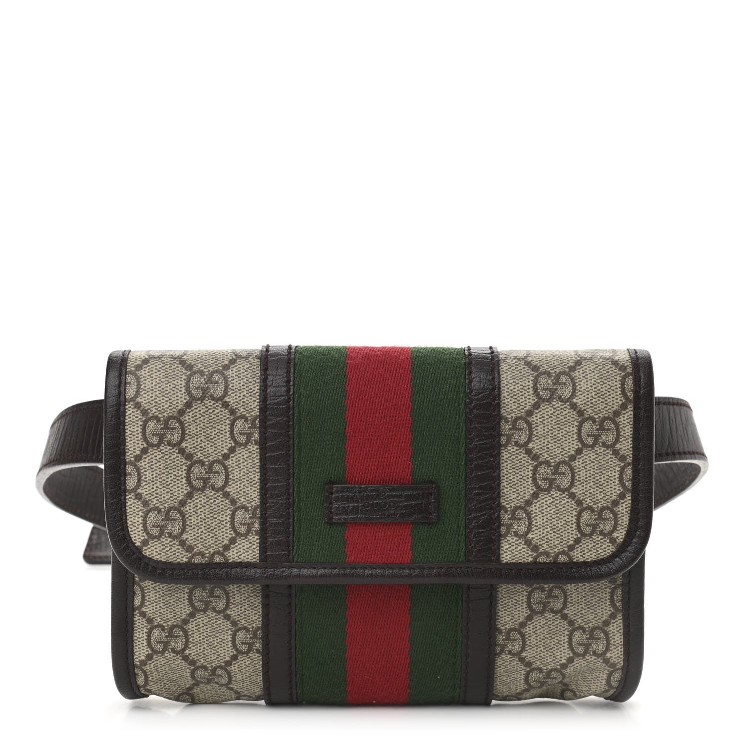 Gucci GG Monogram Plus Web Belt Bag Dark Brown 1 of 10