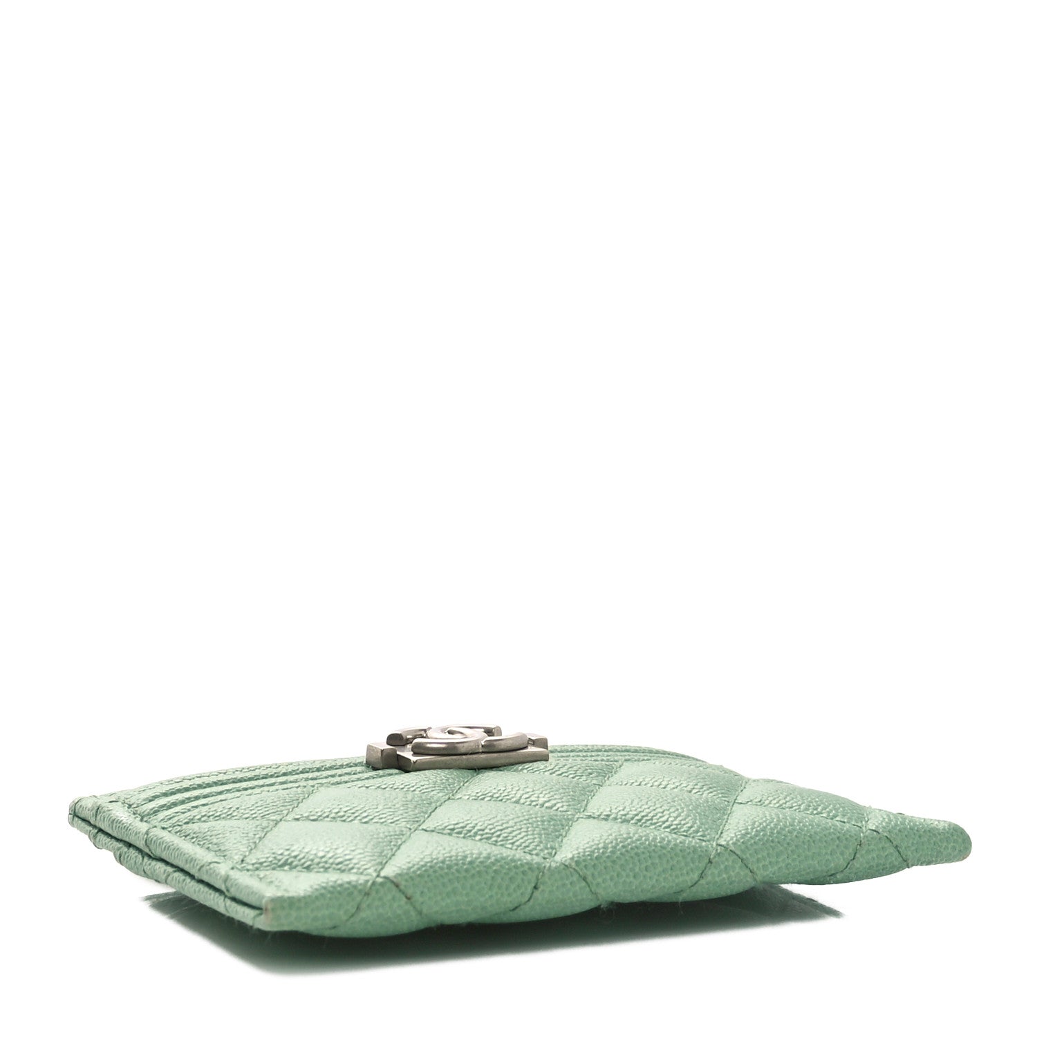 Chanel Caviar Quilted Boy Card Holder Light Green 4 of 10