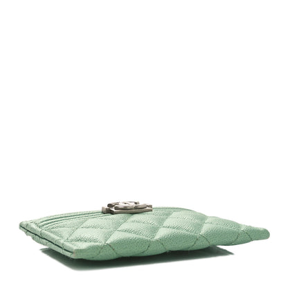 Chanel Caviar Quilted Boy Card Holder Light Green 4 of 10