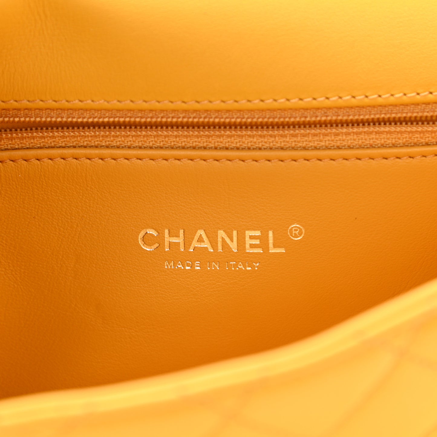 Lambskin Quilted Small CC Filigree Flap Yellow