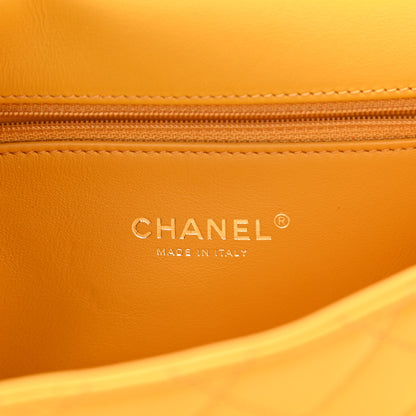 Chanel Lambskin Quilted Small CC Filigree Flap Yellow 6 of 11