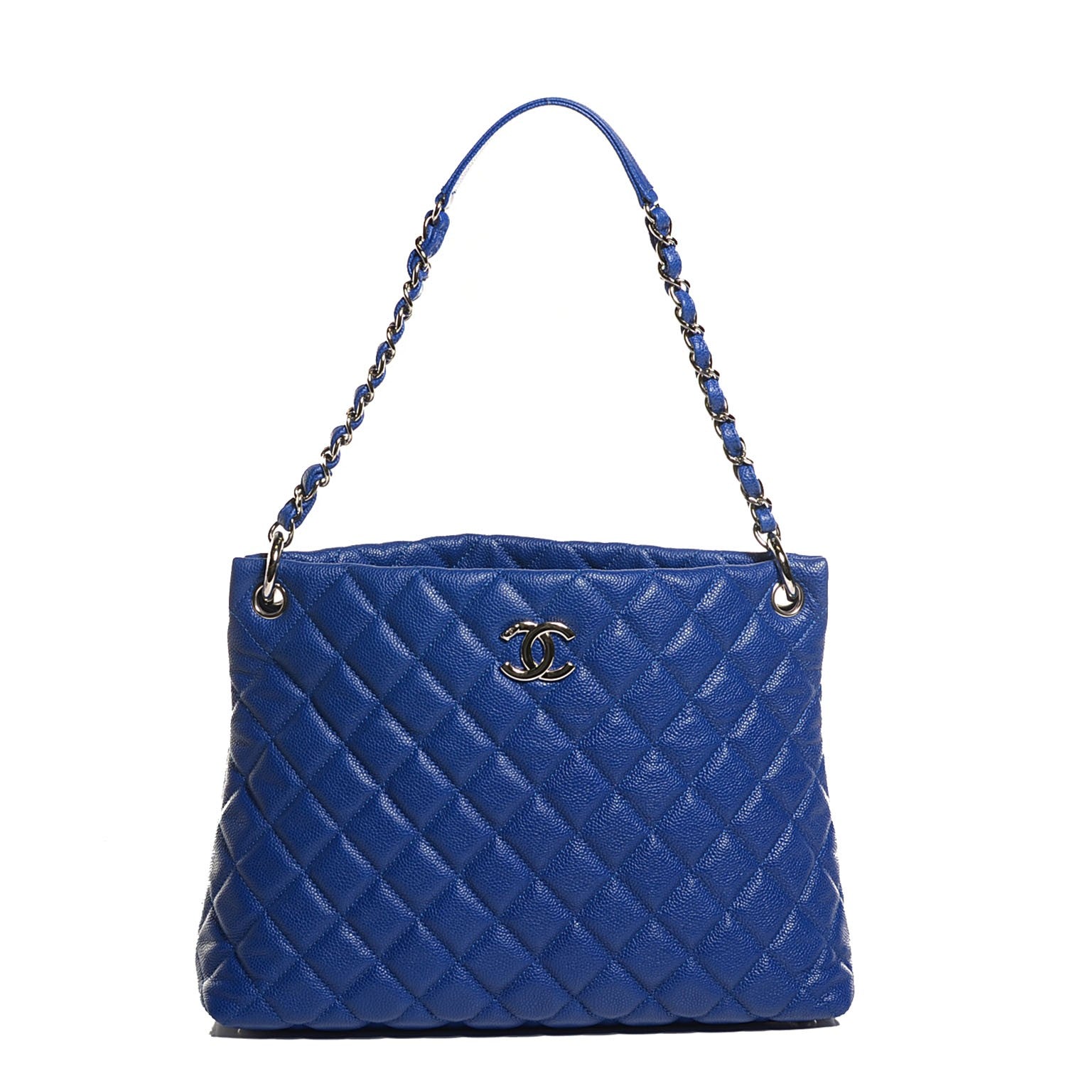 Chanel Caviar Quilted Easy Zip Tote Cobalt Blue 1 of 8