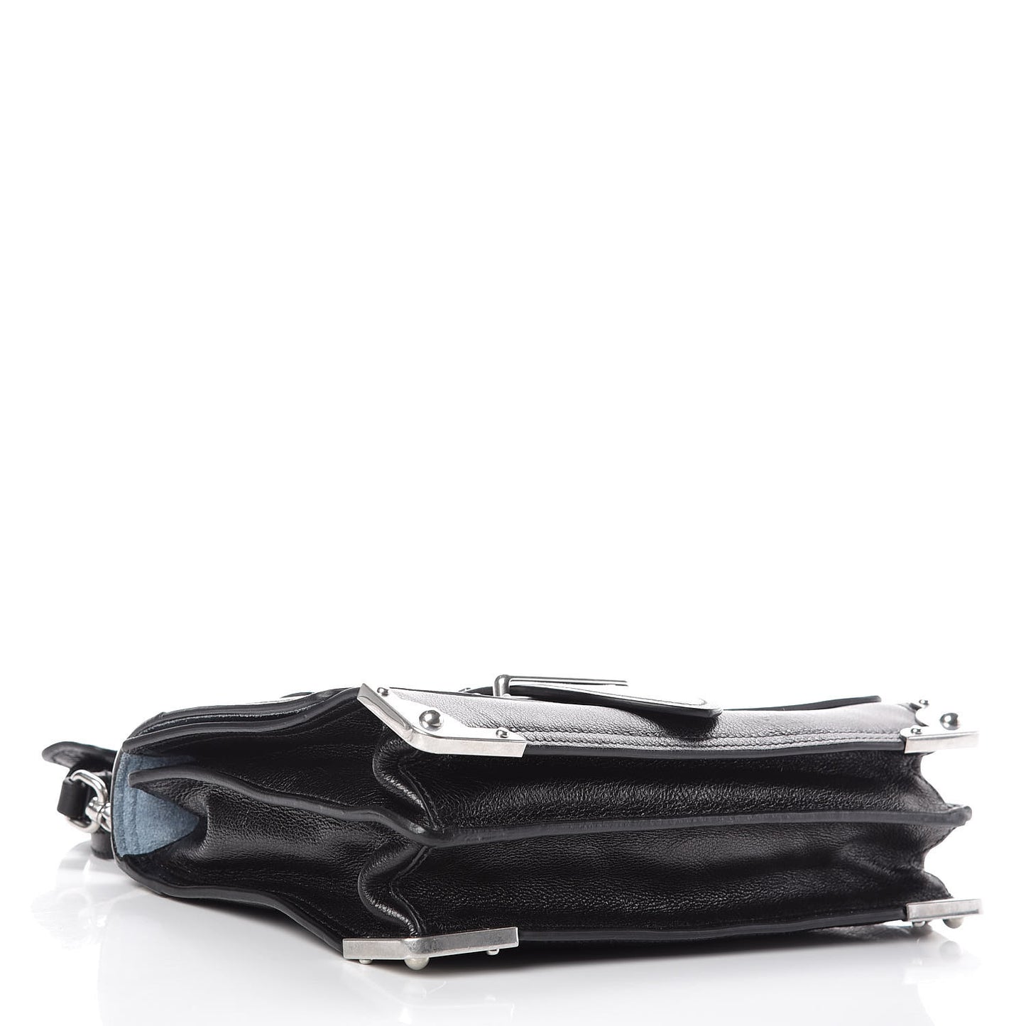 Glace Calf Large Soft Cahier Bag Black Astrale