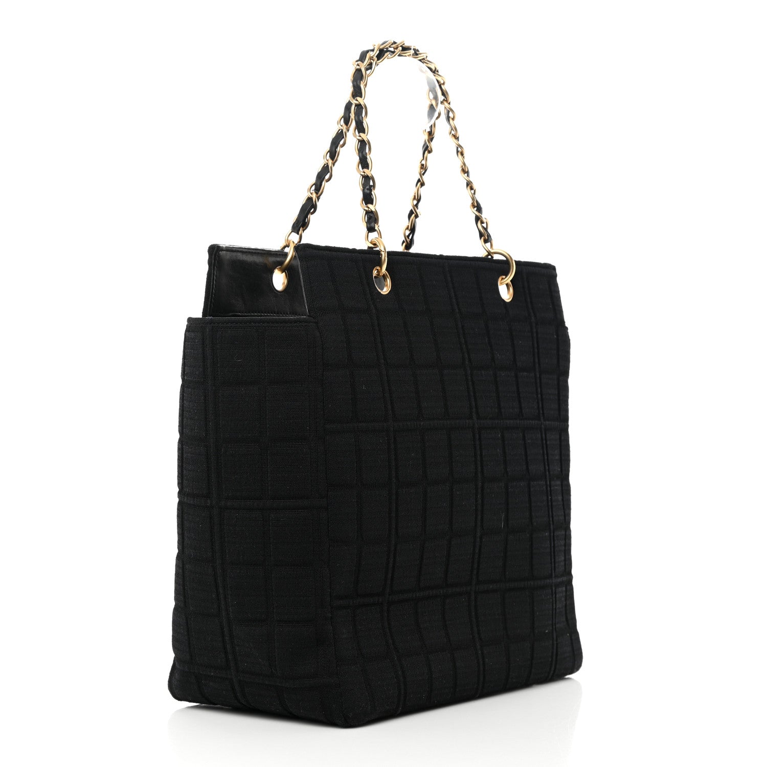 Chanel Jersey Chocolate Bar Quilted CC Shoulder Bag Black 3 of 18
