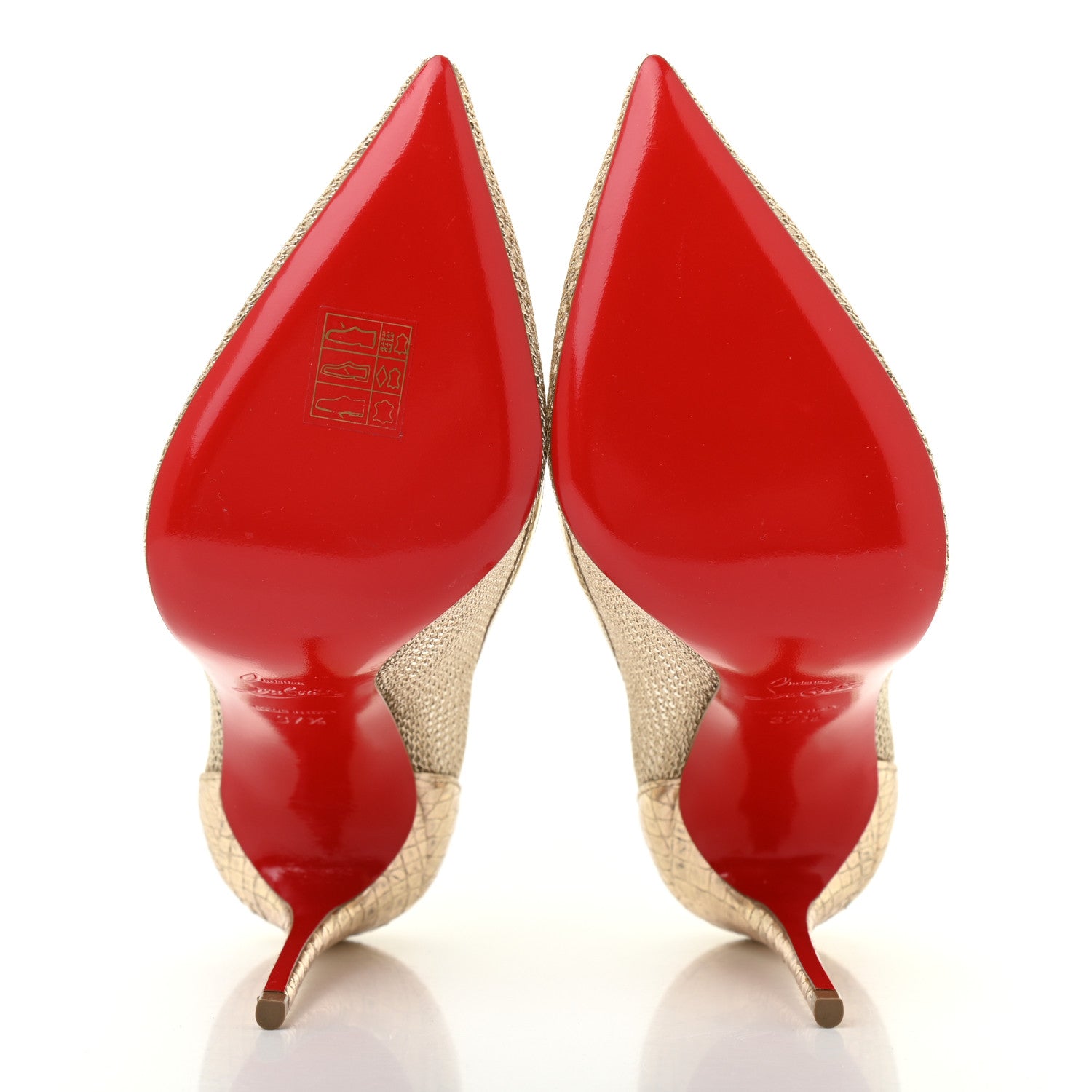 Christian Louboutin Mesh Neoalto 100 Pumps 37.5 Gold 5 of 11