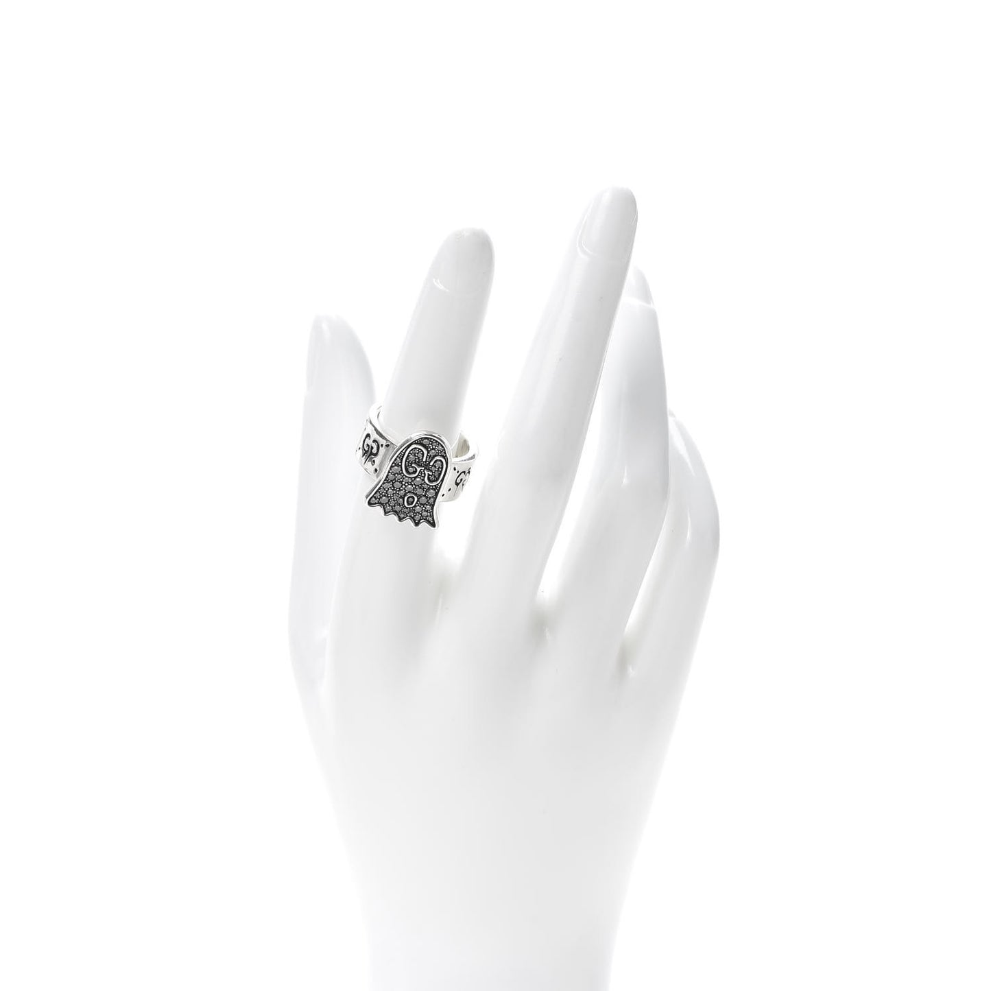 Sterling Silver Grey Diamond GucciGhost Ghost Ring 55 7.25