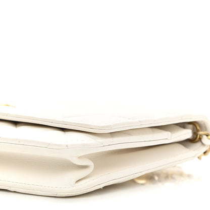 Chanel Lambskin Quilted CC Pearl Crush Wallet on Chain WOC White 11 of 12