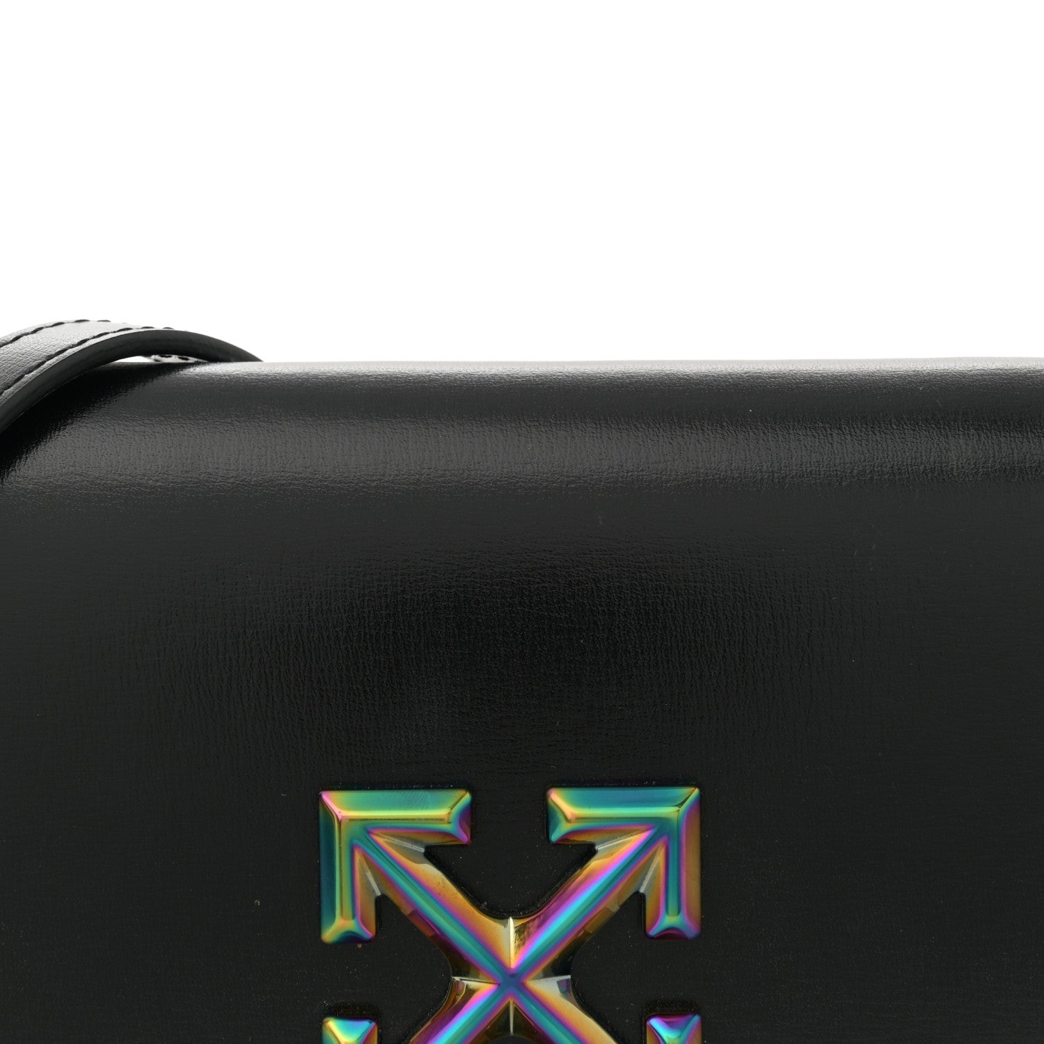 Off-White Calfskin Jitney 0.5 Crossbody Bag Black 9 of 14