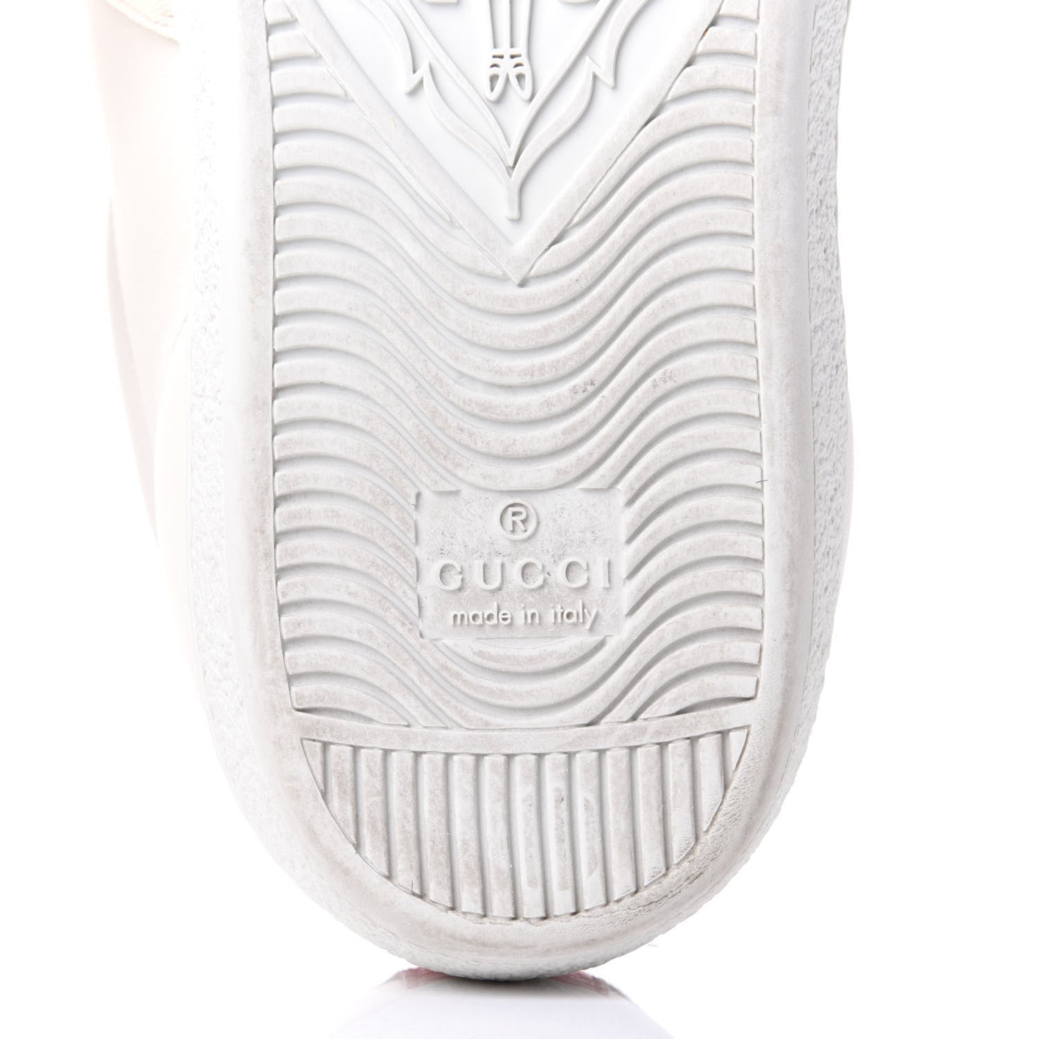 Gucci Calfskin Stripe Womens New Ace Sneakers 37.5 New Mystic White Ecru Red Flame 8 of 11