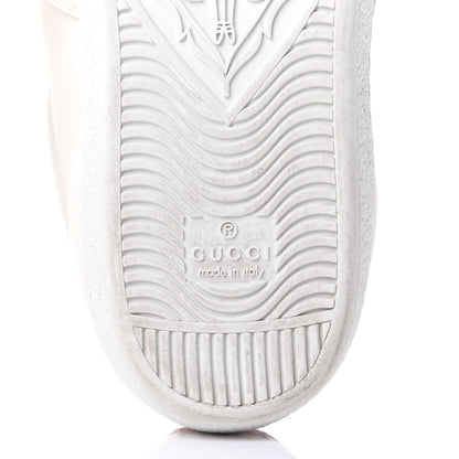 Gucci Calfskin Stripe Womens New Ace Sneakers 37.5 New Mystic White Ecru Red Flame 8 of 11