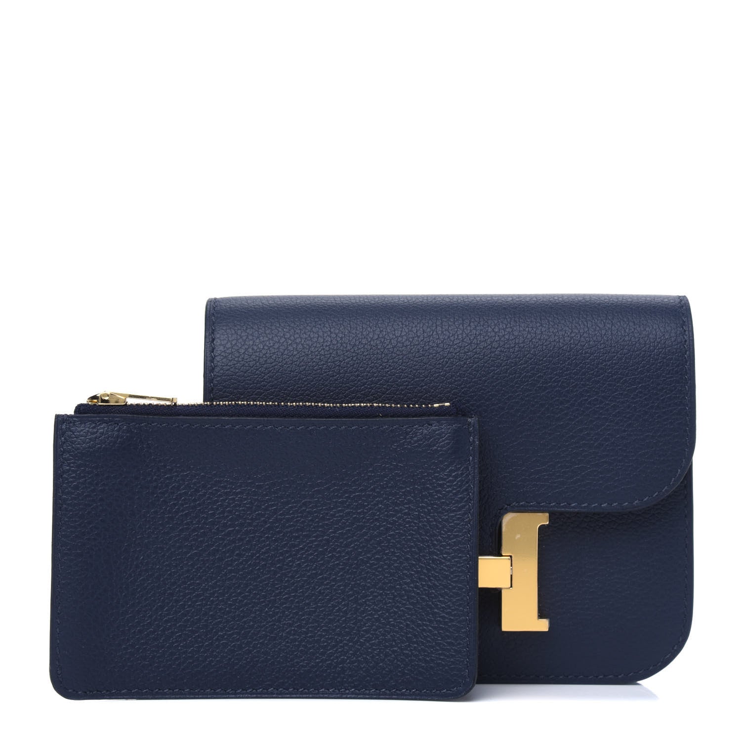 Hermes Evercolor Constance Slim Wallet Bleu Nuit 1 of 6