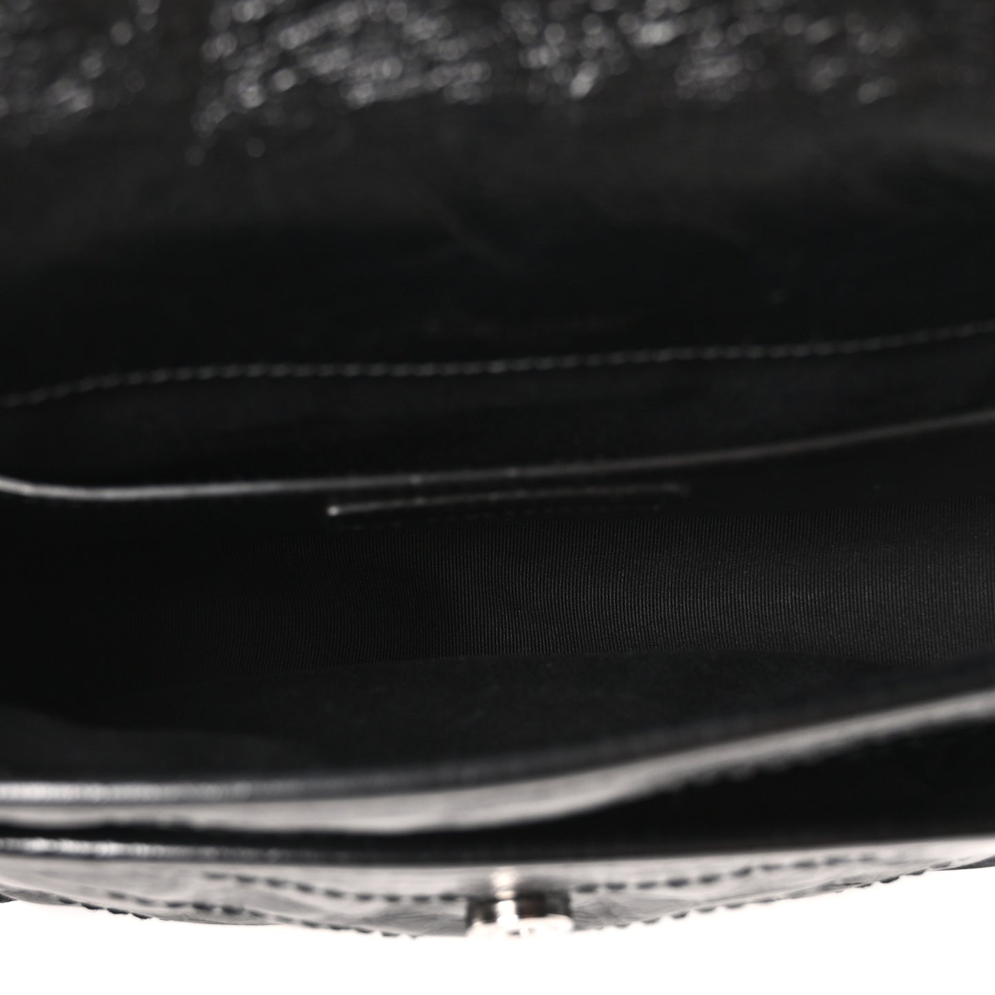 Crinkled Calfskin Matelasse Monogram Baby Niki Chain Satchel Black