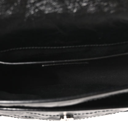 Saint Laurent Crinkled Calfskin Matelasse Monogram Baby Niki Chain Satchel Black 5 of 10