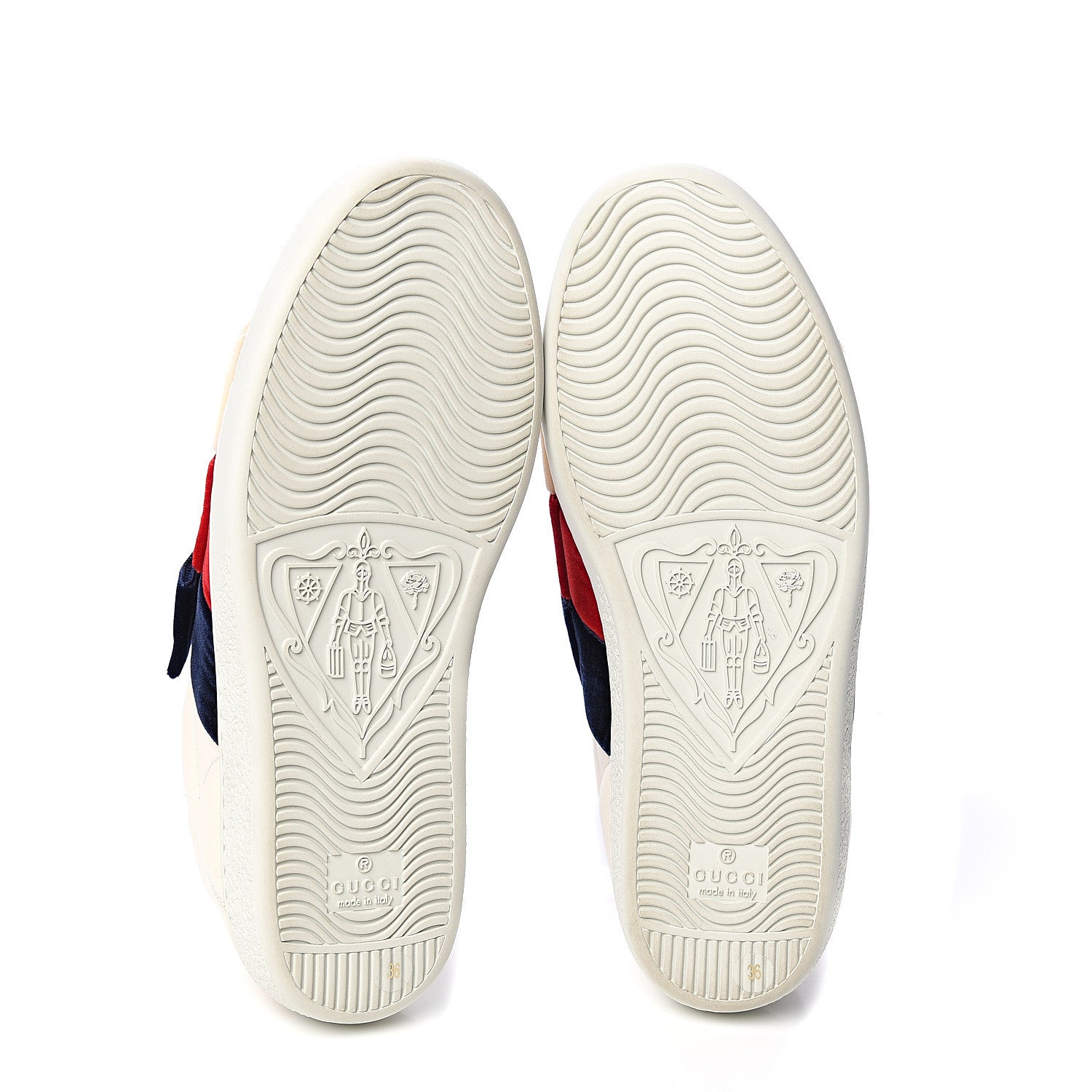 Gucci Calfskin Womens Velvet Bow Ace Sneakers 36 White 5 of 8