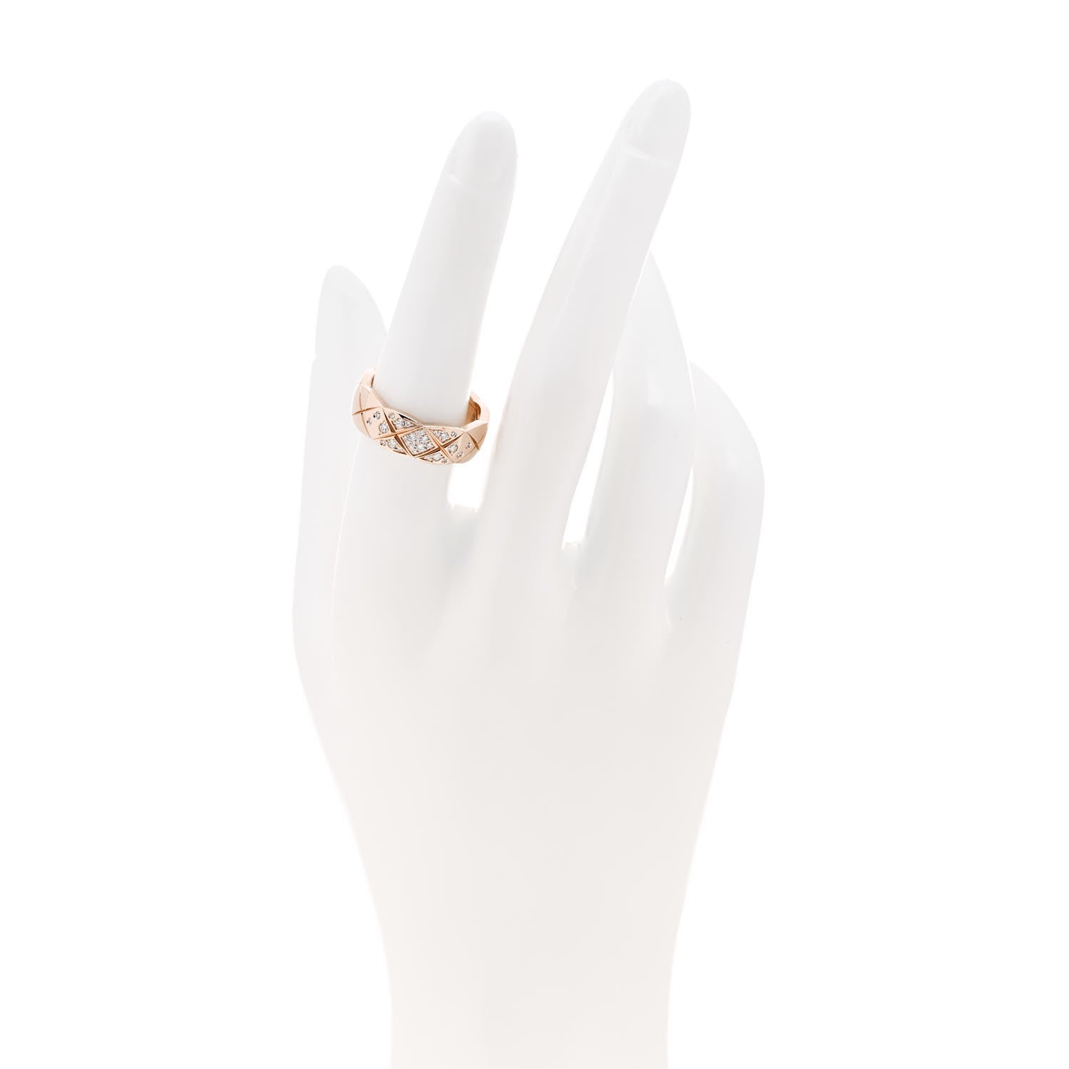 Chanel 18K Beige Gold Diamond Small Coco Crush Ring 55 7.25 2 of 6