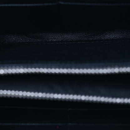 Saint Laurent Metallic Grain De Poudre Matelasse Chevron Monogram Flap Wallet Silver 5 of 16