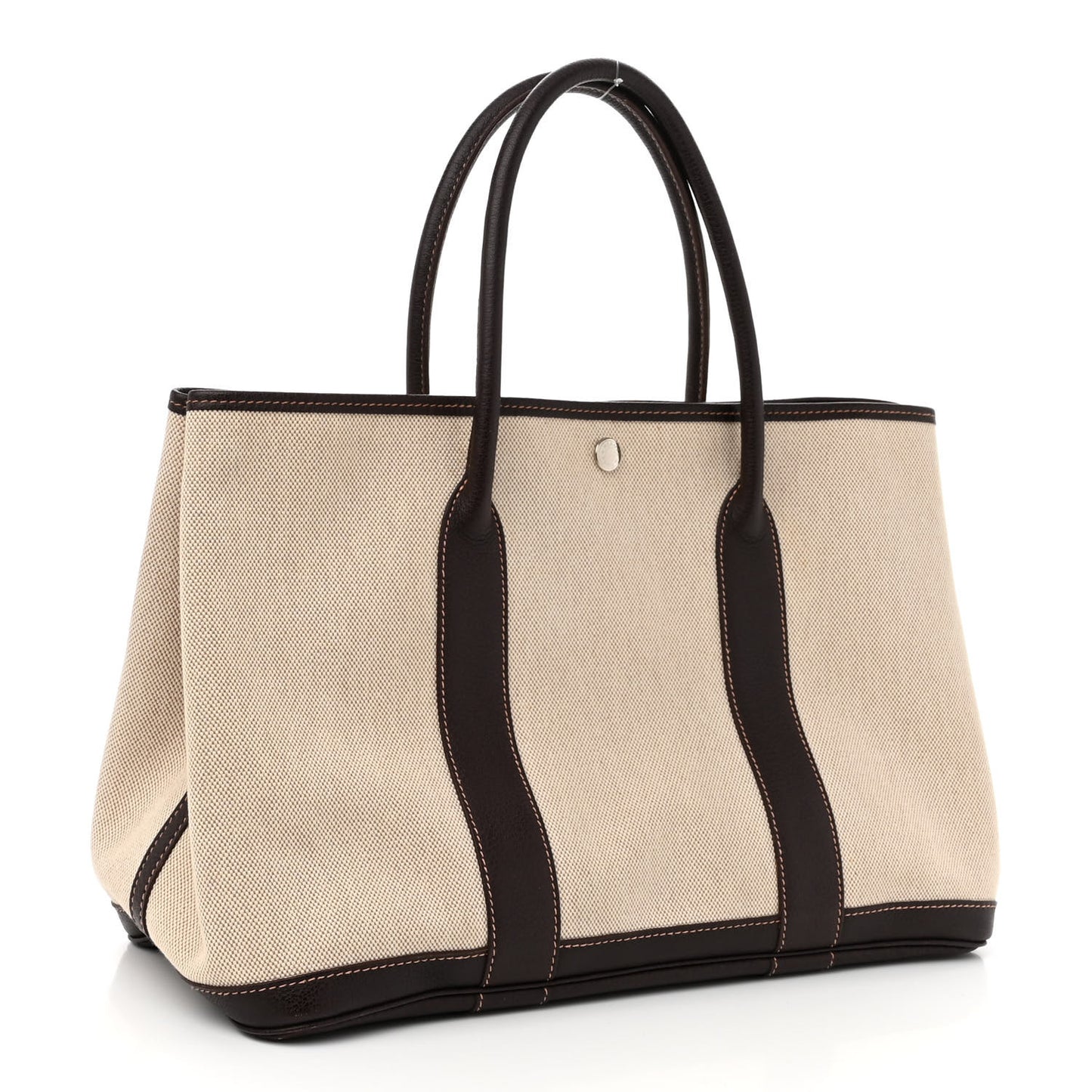 Buffle Skipper Toile Garden Party 36 MM Tote Marron Fonce