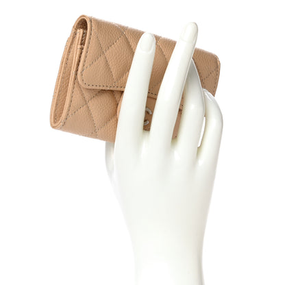 Chanel Caviar Quilted Flap Card Holder Wallet Beige 2 of 12