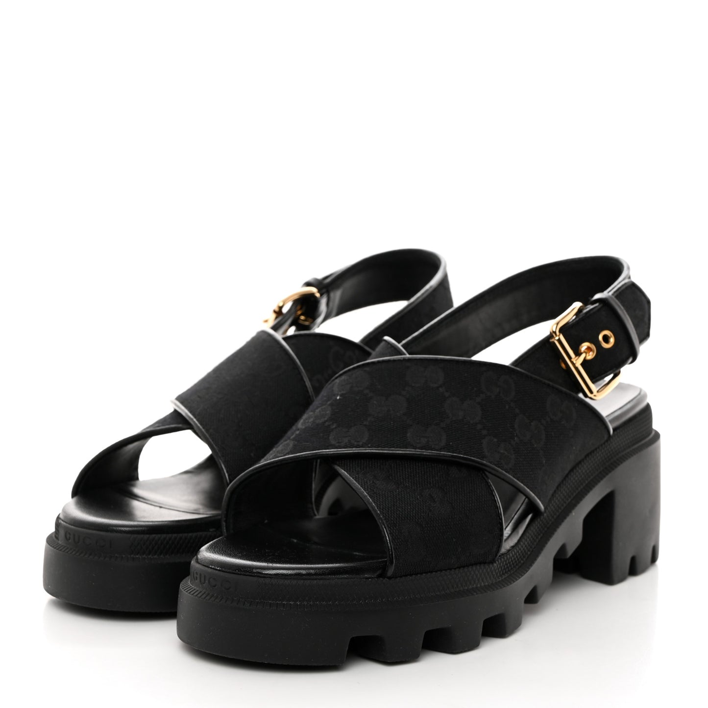 Monogram Granada Kid Trip 40/72mm Lug Sole Sandals 40 Black