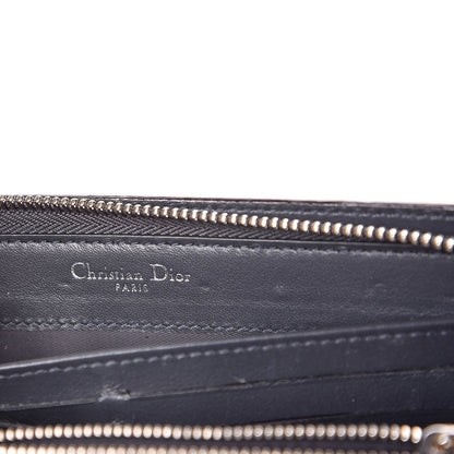 Christian Dior Metallic Bullcalf Diorissimo Voyageur Wallet Silver 8 of 9