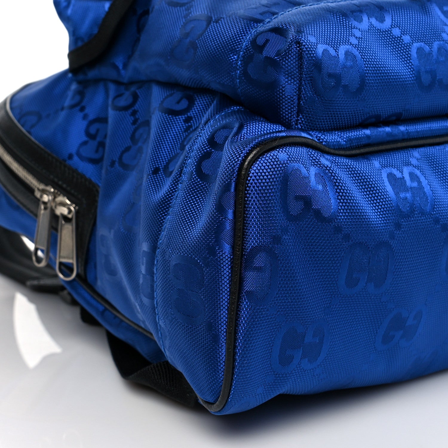 Gucci Econyl Nylon Monogram Off The Grid Backpack Guilted Blue Black 9 of 10