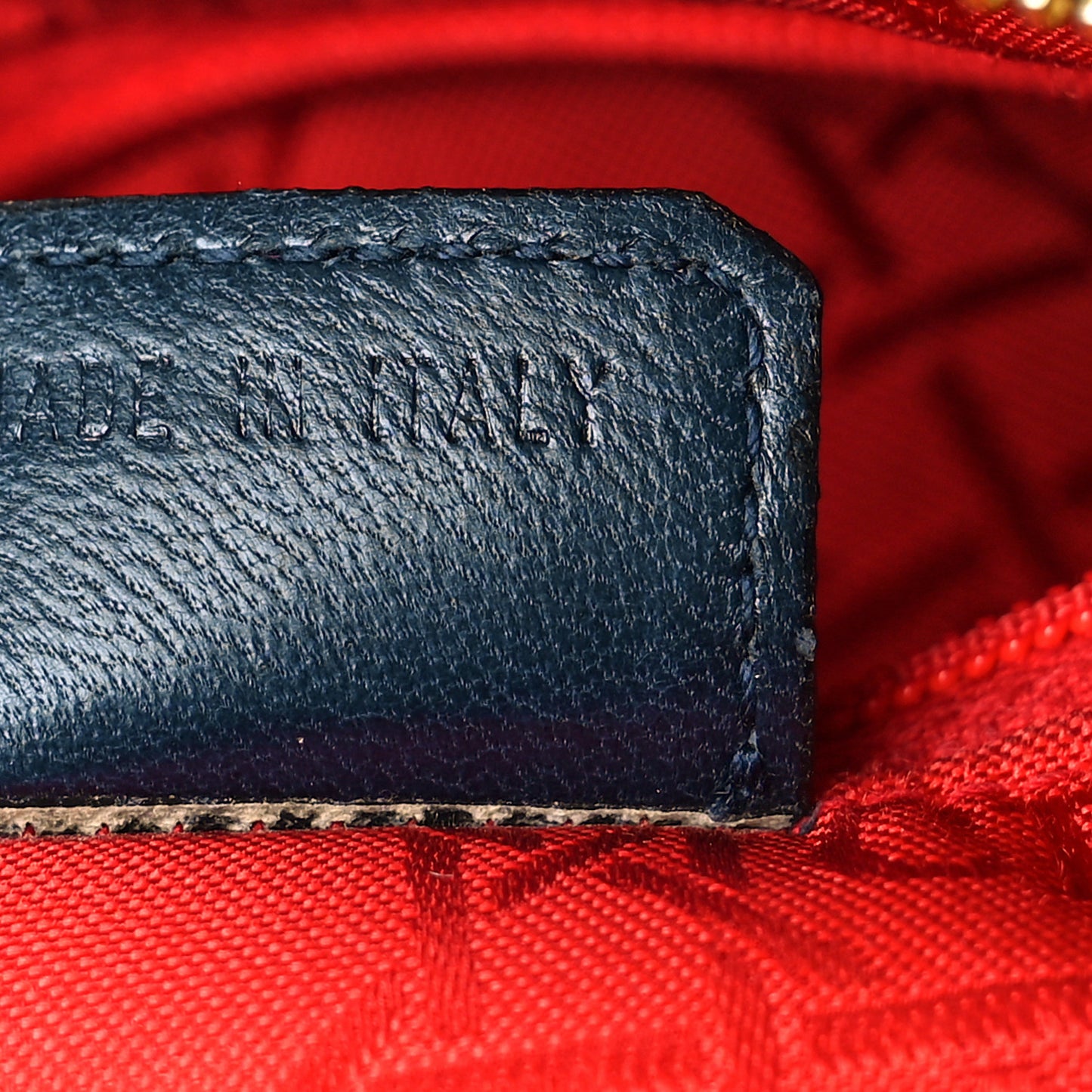 Lambskin Cannage Medium Lady Dior Navy Blue