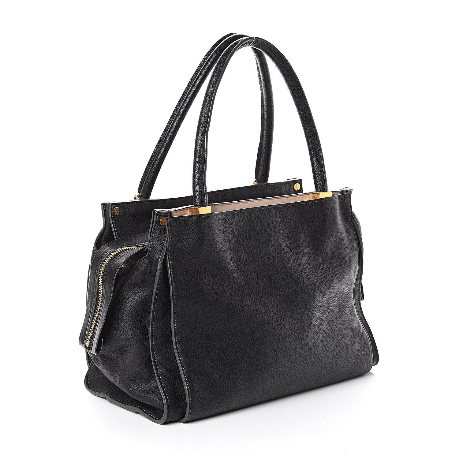 Chloe Pebbled Calfskin Dree Shoulder Bag Black 2 of 8