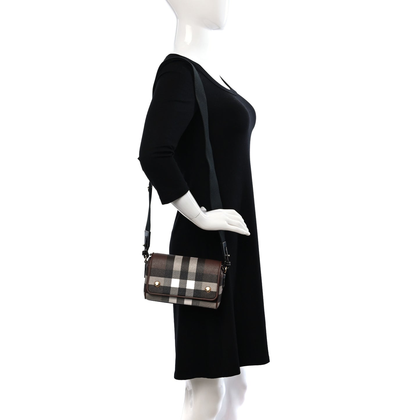 E-canvas Check Dorset Crossbody Dark Birch Brown