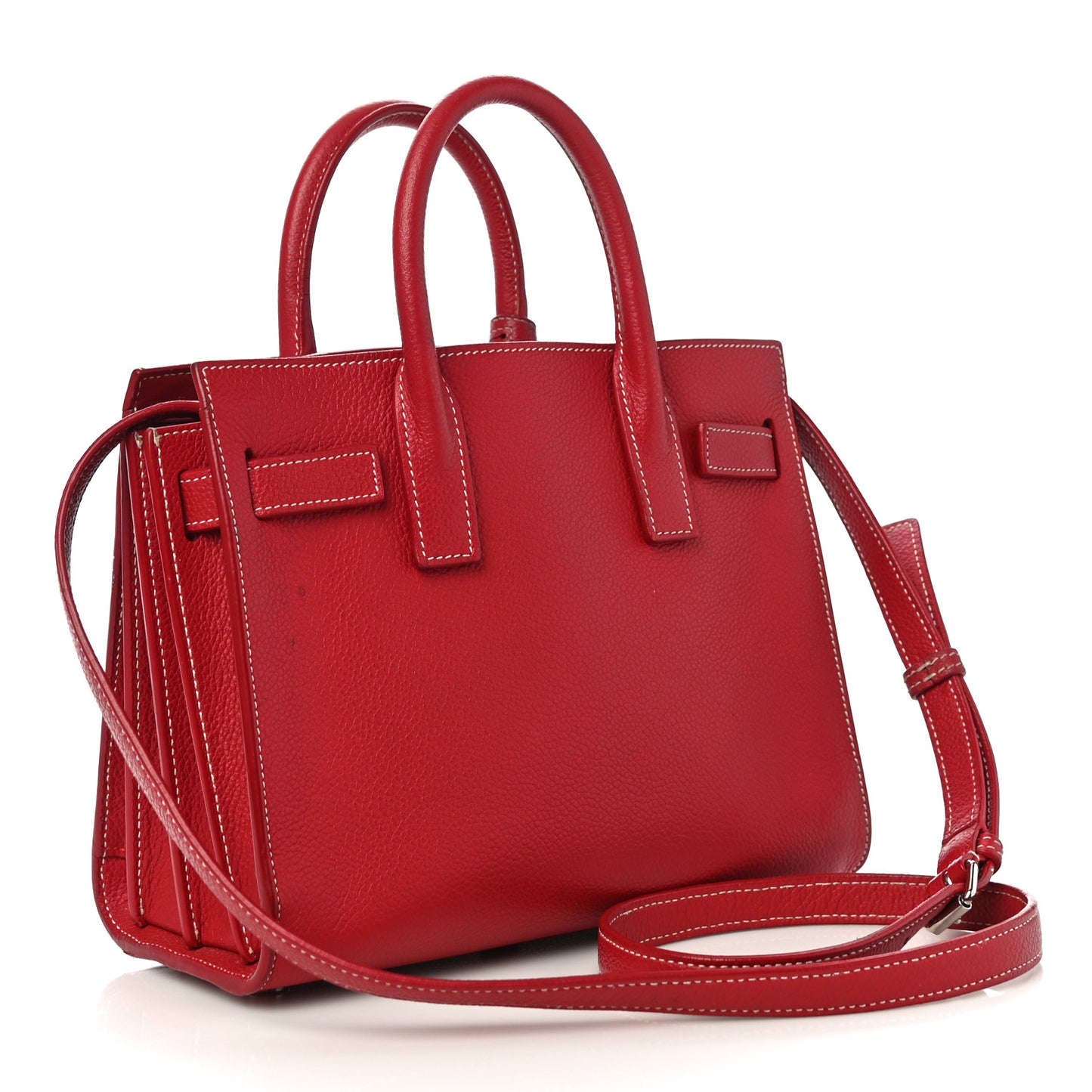 Grained Calfskin Nano Sac De Jour Lipstick Red