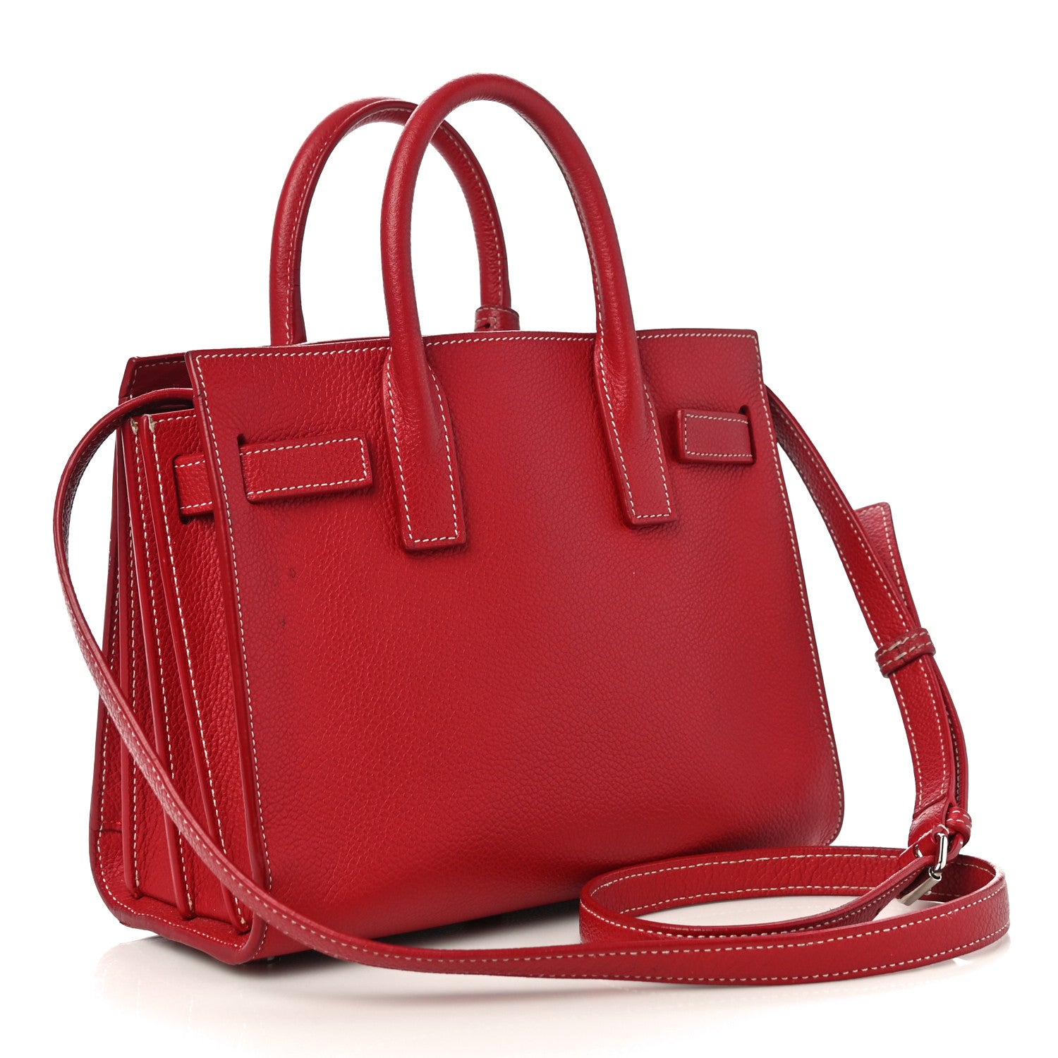 Saint Laurent Grained Calfskin Nano Sac De Jour Lipstick Red 2 of 15