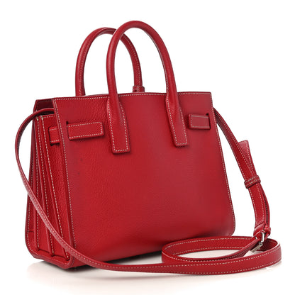 Saint Laurent Grained Calfskin Nano Sac De Jour Lipstick Red 2 of 15