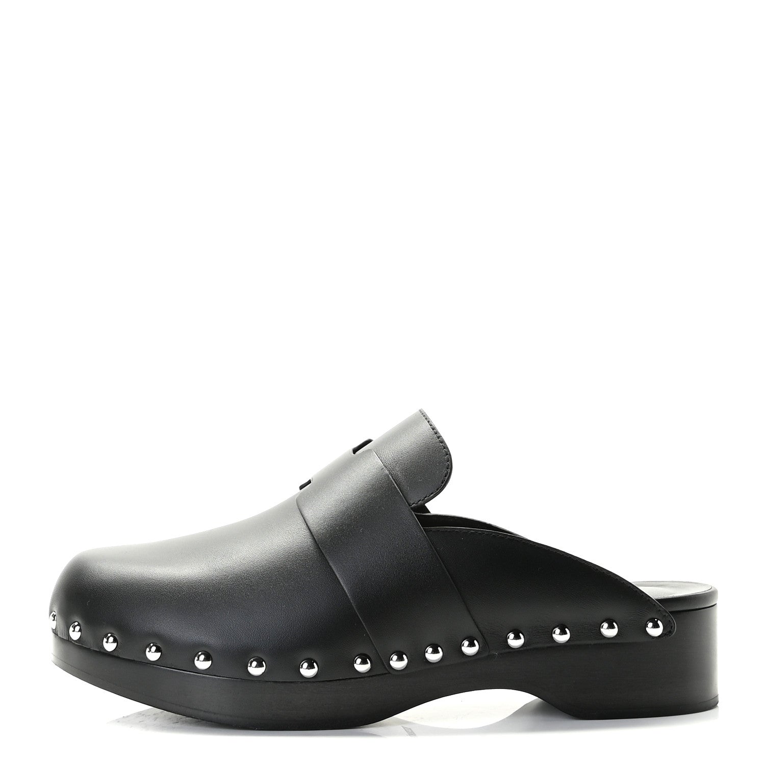Hermes Calfskin Calya Mules 38 Black 1 of 13