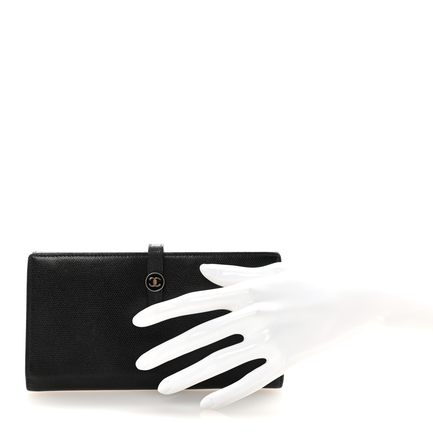 Chanel Grained Calfskin CC Button Long Wallet Black 2 of 8
