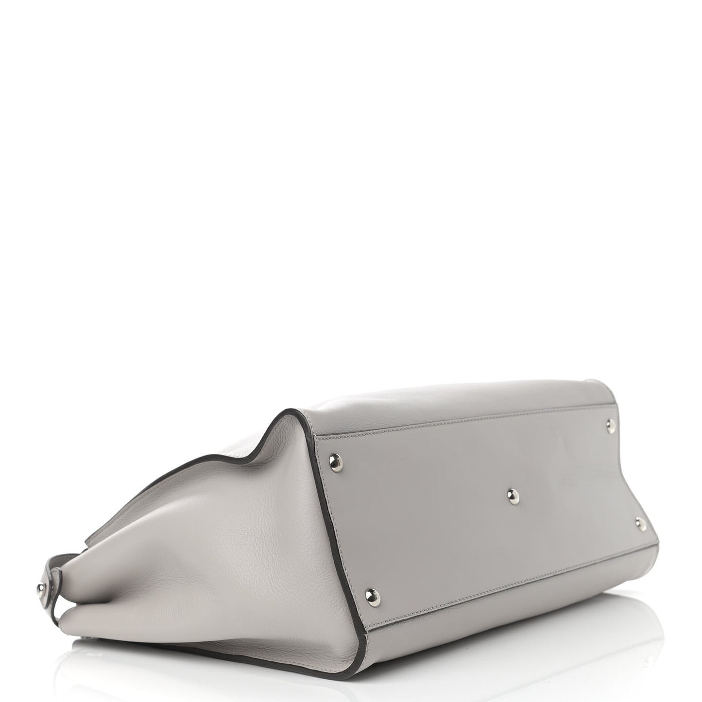 Vitello Dolce Shiny Nappa Large Peekaboo Iconic Satchel Grey
