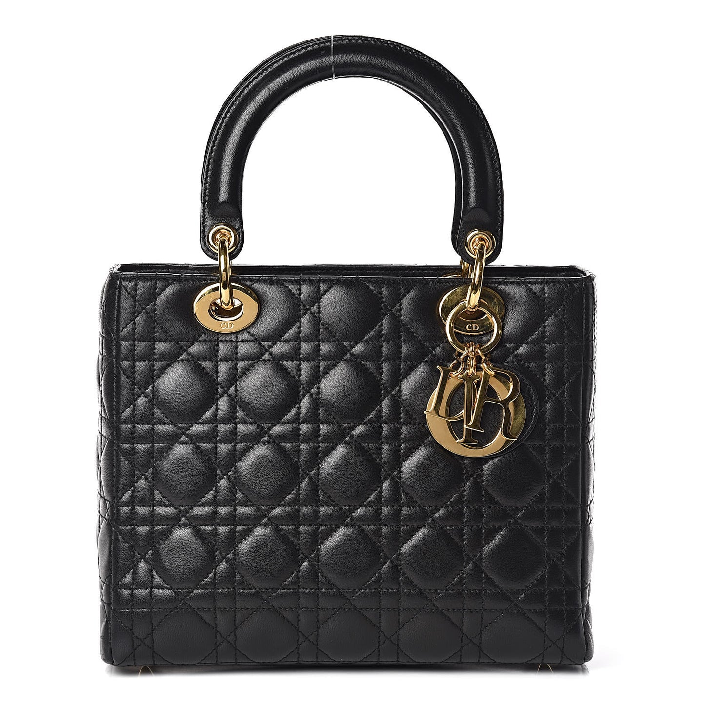 Lambskin Cannage Medium Lady Dior Black