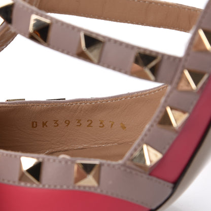 Valentino Garavani Calfskin Nappa Rockstud Ankle Strap 100mm Pumps 37.5 Deep Fuxia Poudre 8 of 11