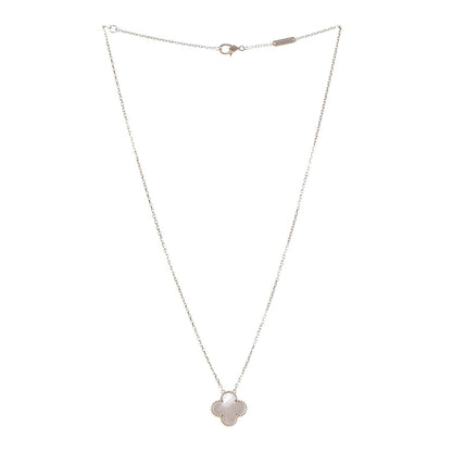 Van Cleef & Arpels 18K Yellow Gold Mother of Pearl Vintage Alhambra Pendant Necklace 3 of 7